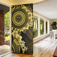 Vanuatu Door Cover Hibisus Polynesian Pattern Gold LT14 - Polynesian Pride