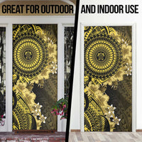 Vanuatu Door Cover Hibisus Polynesian Pattern Gold LT14 - Polynesian Pride