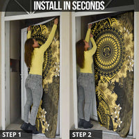 Vanuatu Door Cover Hibisus Polynesian Pattern Gold LT14 - Polynesian Pride