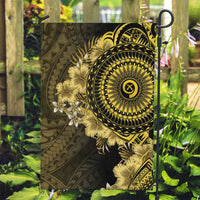 Vanuatu Garden Flag Hibisus Polynesian Pattern Gold - Polynesian Pride
