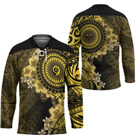 Vanuatu Hockey Jersey Hibisus Polynesian Pattern Gold LT14 - Polynesian Pride