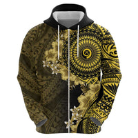 Vanuatu Hoodie Hibisus Polynesian Pattern Gold - Polynesian Pride