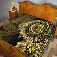 Vanuatu Quilt Hibisus Polynesian Pattern Gold - Polynesian Pride