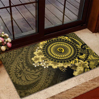 Vanuatu Rubber Doormat Hibisus Polynesian Pattern Gold LT14 - Polynesian Pride