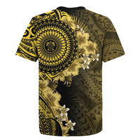 Vanuatu Rugby Jersey Hibisus Polynesian Pattern Gold LT14 - Polynesian Pride