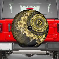 Vanuatu Spare Tire Cover Hibisus Polynesian Pattern Gold - Polynesian Pride