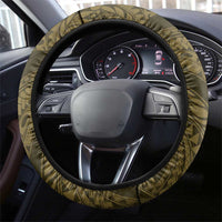 Vanuatu Steering Wheel Cover Hibisus Polynesian Pattern Gold LT14 - Polynesian Pride