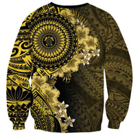 Vanuatu Sweatshirt Hibisus Polynesian Pattern Gold LT14 - Polynesian Pride