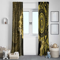 Vanuatu Window Curtain Hibisus Polynesian Pattern Gold - Polynesian Pride