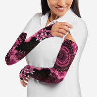 Vanuatu Arm Sleeves Hibisus Polynesian Pattern Pink - Polynesian Pride