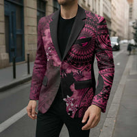 Vanuatu Blazer Hibisus Polynesian Pattern Pink - Polynesian Pride