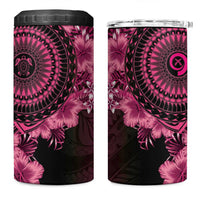 Vanuatu 4 in 1 Can Cooler Tumbler Hibisus Polynesian Pattern Pink LT14 One Size: 16 oz Pink - Polynesian Pride