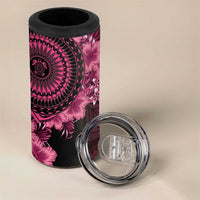 Vanuatu 4 in 1 Can Cooler Tumbler Hibisus Polynesian Pattern Pink LT14 - Polynesian Pride