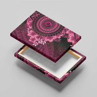 Vanuatu Canvas Wall Art Hibisus Polynesian Pattern Pink LT14 - Polynesian Pride