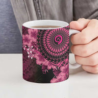 Vanuatu Ceramic Mug Hibisus Polynesian Pattern Pink LT14 - Polynesian Pride