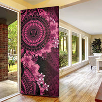 Vanuatu Door Cover Hibisus Polynesian Pattern Pink LT14 - Polynesian Pride