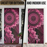 Vanuatu Door Cover Hibisus Polynesian Pattern Pink LT14 - Polynesian Pride