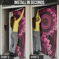 Vanuatu Door Cover Hibisus Polynesian Pattern Pink LT14 - Polynesian Pride