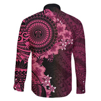 Vanuatu Family Matching Summer Maxi Dress and Hawaiian Shirt Hibisus Polynesian Pattern Pink - Polynesian Pride