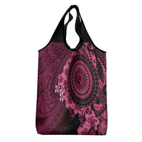 Vanuatu Grocery Bag Hibisus Polynesian Pattern Pink - Polynesian Pride