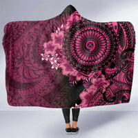 Vanuatu Hooded Blanket Hibisus Polynesian Pattern Pink LT14 One Size Pink - Polynesian Pride