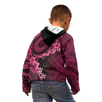 Vanuatu Kid Hoodie Hibisus Polynesian Pattern Pink - Polynesian Pride