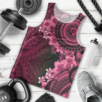 Vanuatu Men Tank Top Hibisus Polynesian Pattern Pink LT14 - Polynesian Pride