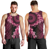 Vanuatu Men Tank Top Hibisus Polynesian Pattern Pink LT14 - Polynesian Pride