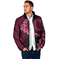 Vanuatu Padded Jacket Hibisus Polynesian Pattern Pink LT14 - Polynesian Pride