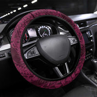 Vanuatu Steering Wheel Cover Hibisus Polynesian Pattern Pink LT14 Universal Fit Pink - Polynesian Pride