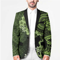 Vanuatu Blazer Hibisus Polynesian Pattern Green - Polynesian Pride