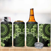 Vanuatu 4 in 1 Can Cooler Tumbler Hibisus Polynesian Pattern Green LT14 - Polynesian Pride