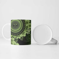 Vanuatu Ceramic Mug Hibisus Polynesian Pattern Green LT14 - Polynesian Pride