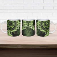 Vanuatu Ceramic Mug Hibisus Polynesian Pattern Green LT14 - Polynesian Pride