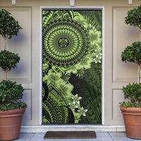 Vanuatu Door Cover Hibisus Polynesian Pattern Green LT14 Green - Polynesian Pride