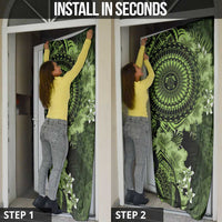 Vanuatu Door Cover Hibisus Polynesian Pattern Green LT14 - Polynesian Pride