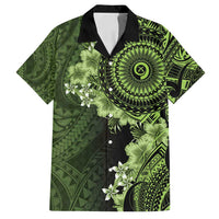 Vanuatu Family Matching Puletasi and Hawaiian Shirt Hibisus Polynesian Pattern Green LT14 Dad's Shirt - Short Sleeve Green - Polynesian Pride