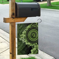 Vanuatu Garden Flag Hibisus Polynesian Pattern Green - Polynesian Pride