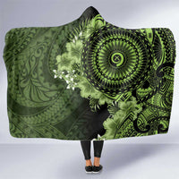Vanuatu Hooded Blanket Hibisus Polynesian Pattern Green LT14 One Size Green - Polynesian Pride