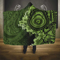 Vanuatu Hooded Blanket Hibisus Polynesian Pattern Green LT14 - Polynesian Pride