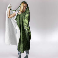 Vanuatu Hooded Blanket Hibisus Polynesian Pattern Green LT14 - Polynesian Pride