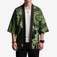 Vanuatu Kimono Hibisus Polynesian Pattern Green LT14 - Polynesian Pride