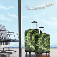 Vanuatu Luggage Cover Hibisus Polynesian Pattern Green LT14 - Polynesian Pride