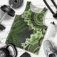 Vanuatu Men Tank Top Hibisus Polynesian Pattern Green LT14 - Polynesian Pride