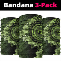 Vanuatu Neck Gaiter Hibisus Polynesian Pattern Green - Polynesian Pride