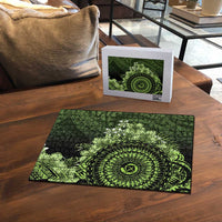 Vanuatu Puzzle Hibisus Polynesian Pattern Green LT14 - Polynesian Pride