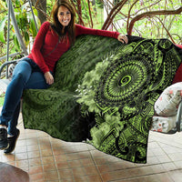 Vanuatu Quilt Hibisus Polynesian Pattern Green - Polynesian Pride