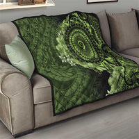 Vanuatu Quilt Hibisus Polynesian Pattern Green - Polynesian Pride