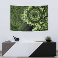 Vanuatu Tapestry Hibisus Polynesian Pattern Green - Polynesian Pride