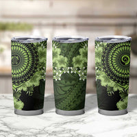 Vanuatu Tumbler Cup Hibisus Polynesian Pattern Green - Polynesian Pride